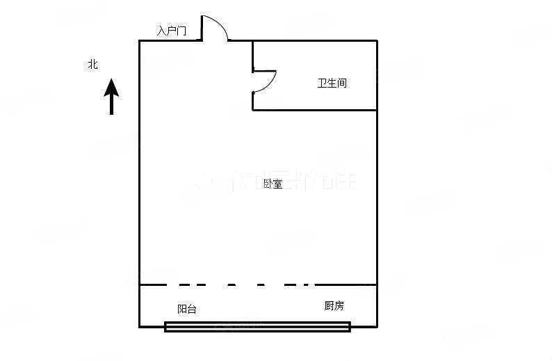 紫兰新都荟1室0厅1卫52.0平米