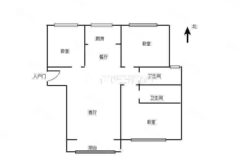 吾悦广场附近三室两厅两卫简装空房租办公