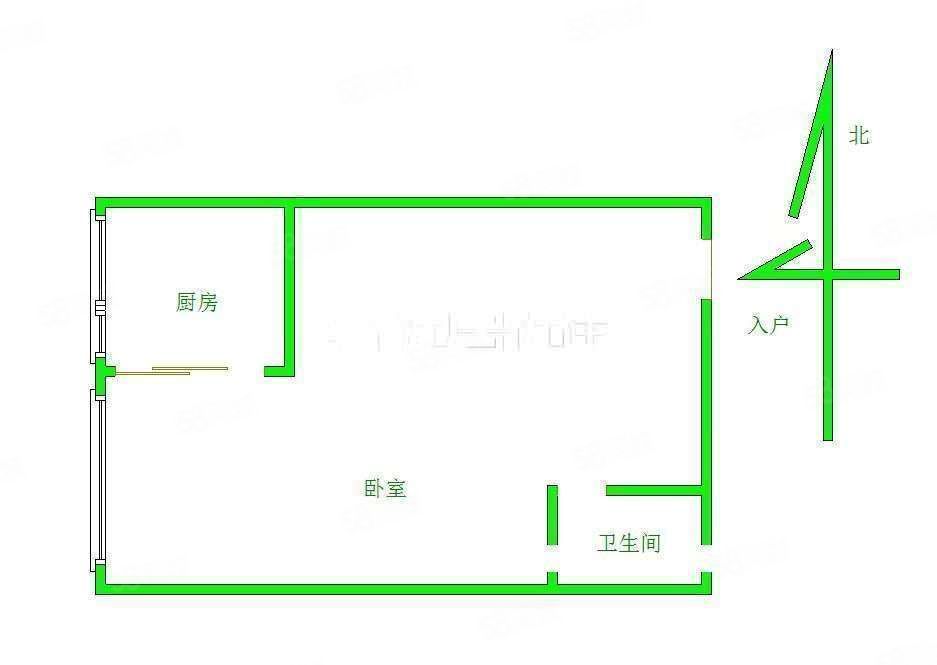 吾悦广场附近1室1厅家具家电齐全豪华装修集中供暖!