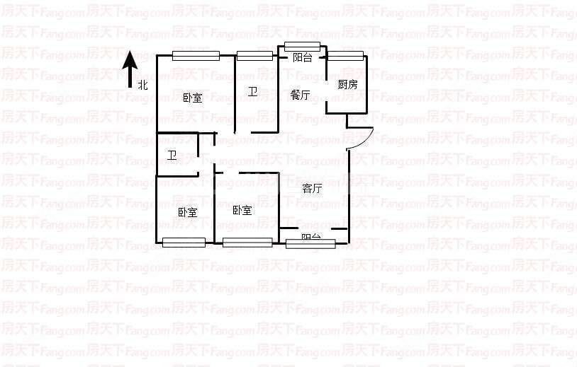 新洲城上城3室2厅2卫143.0平米